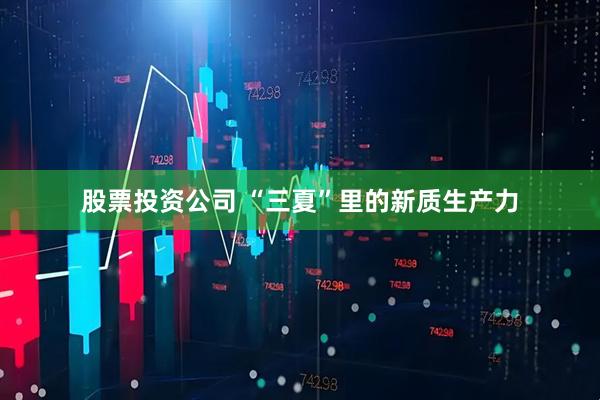 股票投资公司 “三夏”里的新质生产力