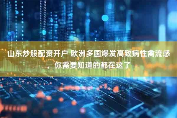 山东炒股配资开户 欧洲多国爆发高致病性禽流感,你需要知道的都在这了
